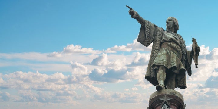 Estatua de Cristóbal Colón, en Barcelona.