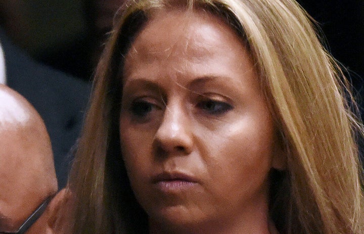 Amber Guyger pictured on the first day of her murder trial in Dallas on Sept. 23.