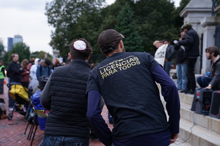 Another scene from Thursday's protest in Boston.