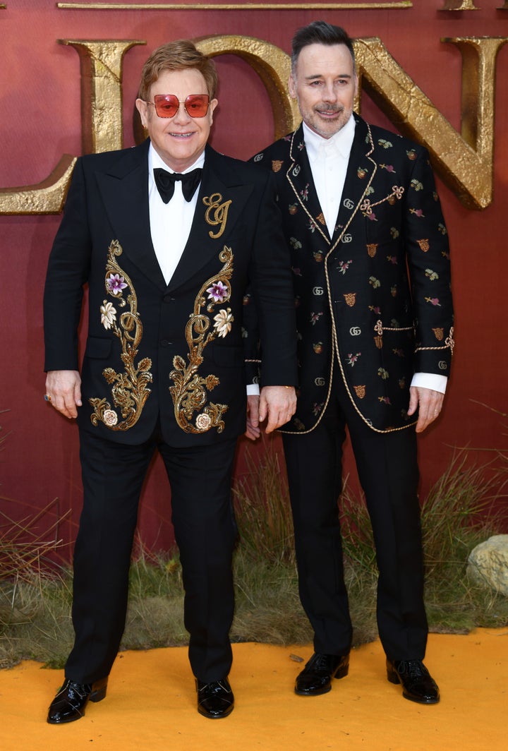 Elton with husband David Furnish 