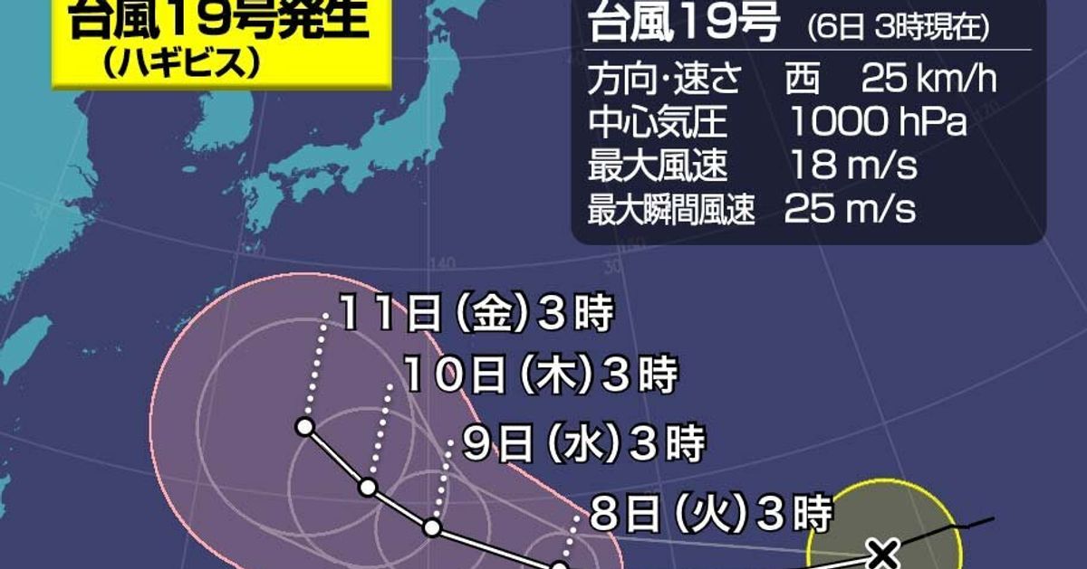 台風19号 猛烈な 勢力に発達する予想 3連休に影響するおそれも ハフポスト