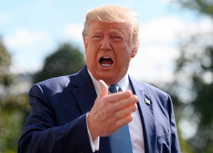 President Donald Trump, seen speaking to the press on Friday, has described his call with President Volodymyr Zelensky a