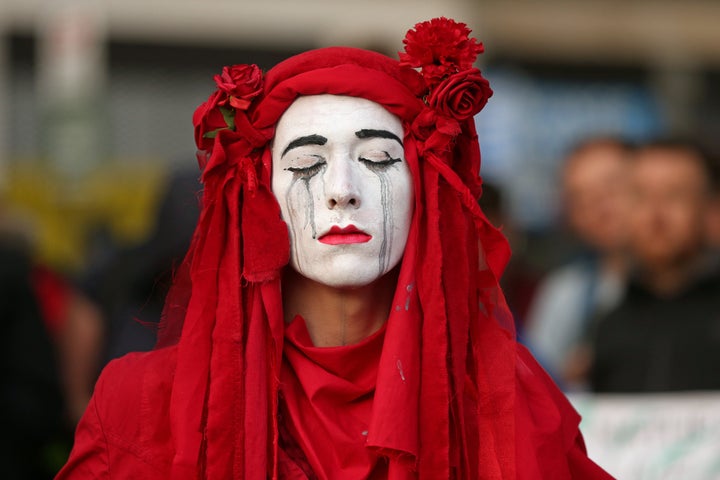 An Extinction Rebellion protester.