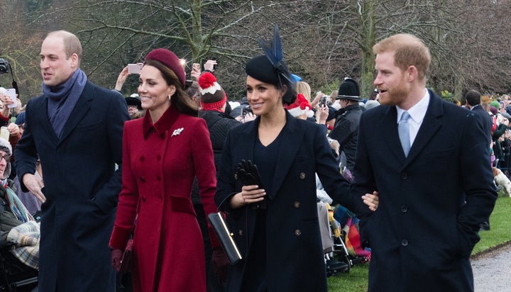 Prince William, Duke of Cambridge, Catherine, Duchess of Cambridge, Meghan, Duchess of Sussex and Prince Harry, Duke of Sussex.