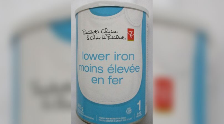 President's Choice brand Lower Iron milk-based powdered infant formula has been recalled due to a possible contamination.