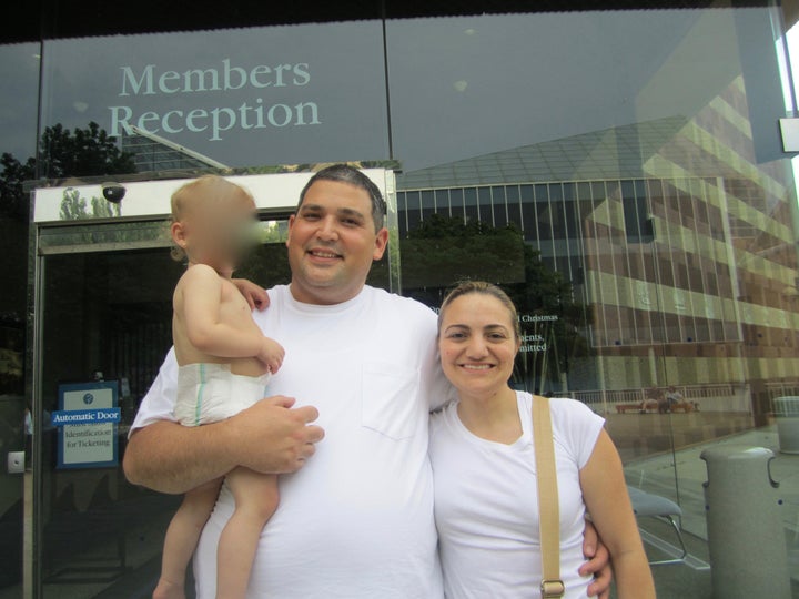 Kimberly and Anthony, who is holding Beth's daughter Stephanie, during a weekend trip to meet the family they had hoped to adopt from.