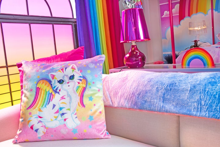 A glimpse of the cozy, colorful Lisa Frank apartment.