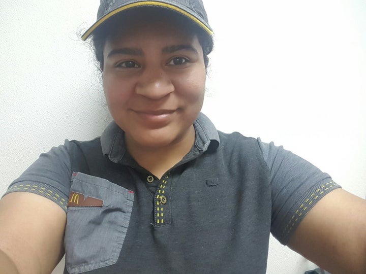 The author in her McDonald's uniform.