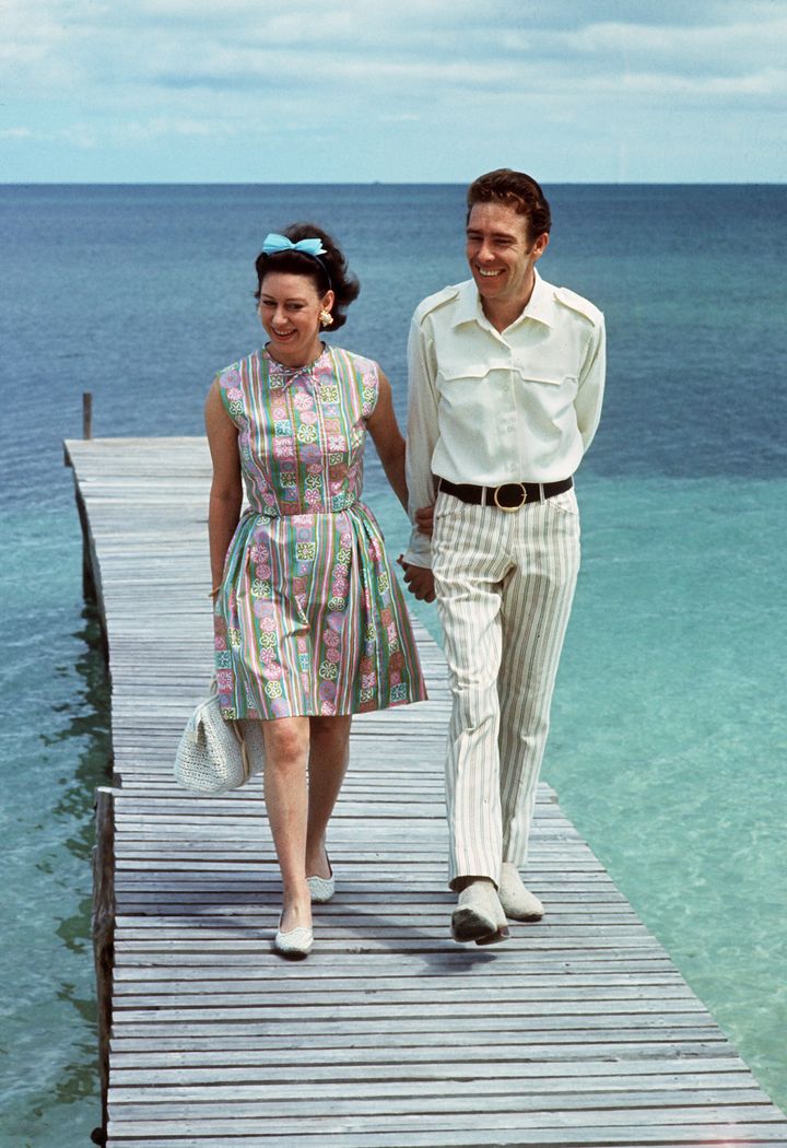 Princess Margaret and her husband, the Earl of Snowdon, in the Bahamas in 1967.