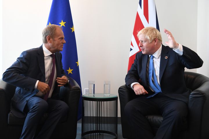 Prime Minister Boris Johnson meets European Council President Donald Tusk at the United Nations Headquarters in New York, USA, ahead of the 74th Session of the UN General Assembly.
