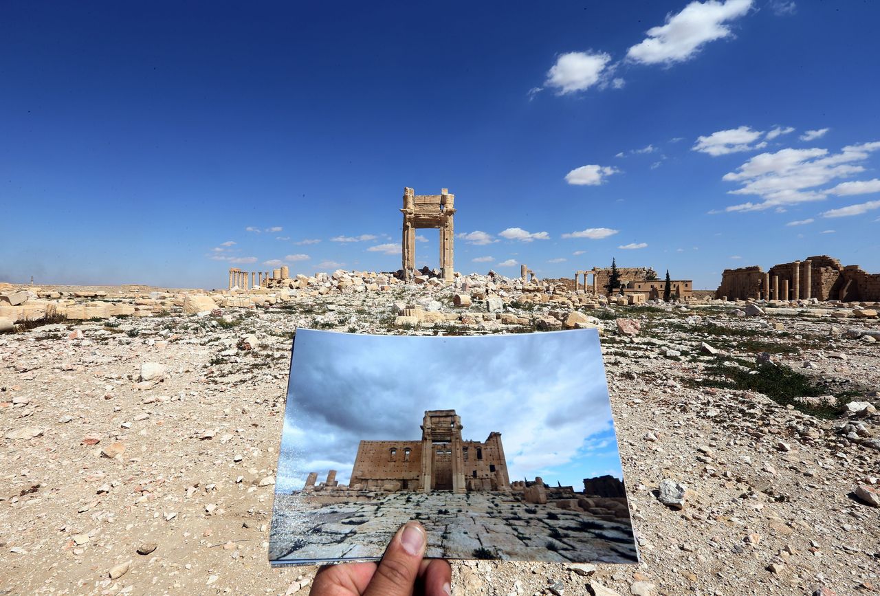 Ο φωτογράφος του AFP Joseph Eid είχε επισκεφτεί μνημεία της Παλμύρας, όπως τον ναό Βάαλ Σαμίν, τον ναό Βήλου και την Αψίδα του Θριάμβου, τον Μάρτιο του 2014, φωτογραφίζοντάς τα. Επέστρεψε το 2016, μετά την καταστροφή των τζιχαντιστών. 