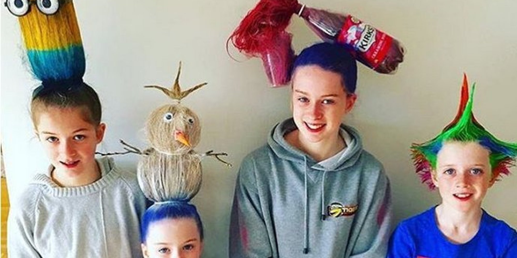 Crazy Hair Day Ideas These Parents Take Things To A Whole New Level   5d9cbe2e200000d5054f8289 