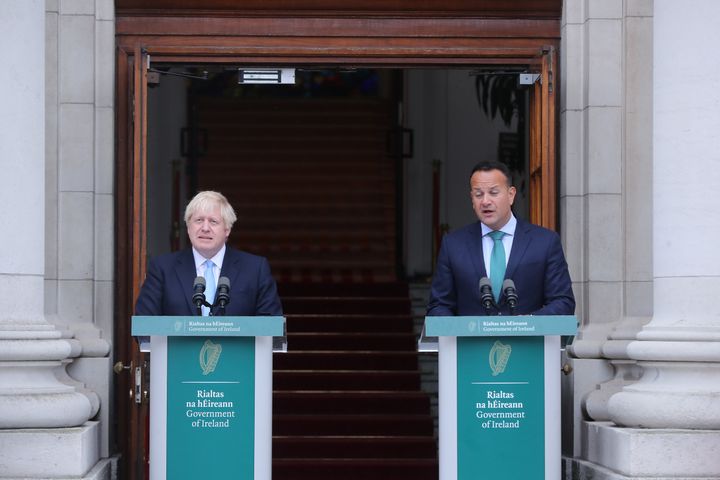 Prime Minister Boris Johnson during his meeting Taoiseach Leo Varadkar in Government Buildings during a previous visit to Dublin.