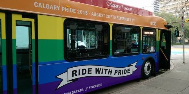A Calgary Transit bus has been wrapped in rainbow colours to celebrate Pride Week in the city.