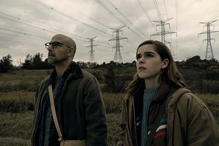 Stanley Tucci and Kiernan Shipka in "The Silence."