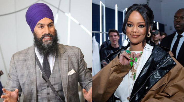 NDP Leader Jagmeet Singh, left, now counts singer Rihanna as an Instagram follower.