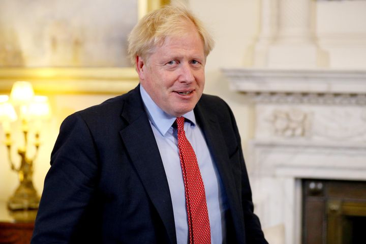 Prime Minister Boris Johnson in 10 Downing Street, London, ahead of a private meeting with the President of the European Parliament, David Sassoli.
