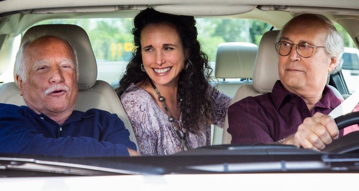 Richard Dreyfuss, Andie MacDowell and Chevy Chase in "The Last Laugh"