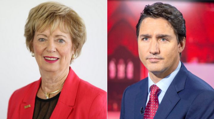 Liberal candidate Judy Sgro and party leader Justin Trudeau are shown in a composite image.