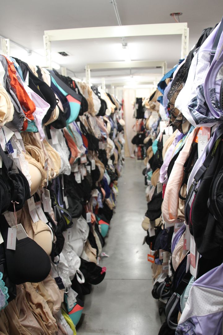 Bravissimo's stock room in New York City includes bras in cup sizes ranging all the way up to L.