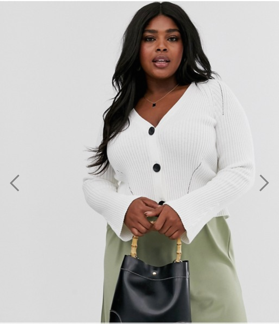 Asos Design Curve Cropped Boyfriend Cardigan, $45