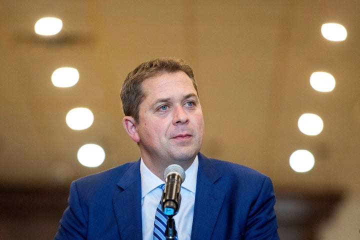 Conservative Leader Andrew Scheer campaigns for the upcoming election in Mississauga, Ont., on Oct. 8, 2019.