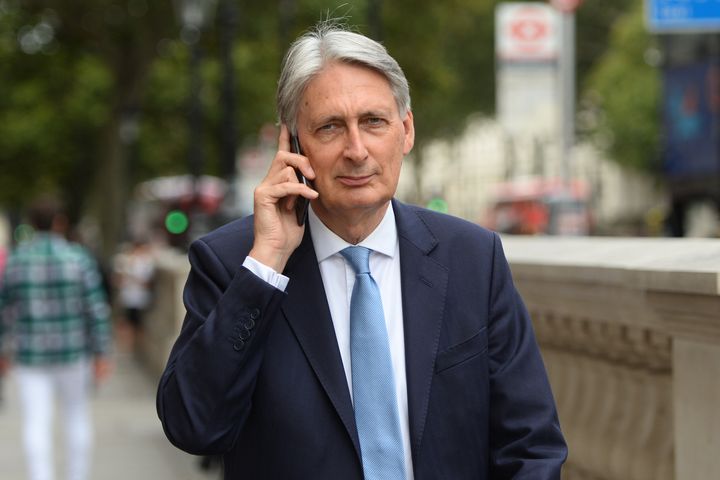 Former chancellor Philip Hammond in Whitehall, Westminster