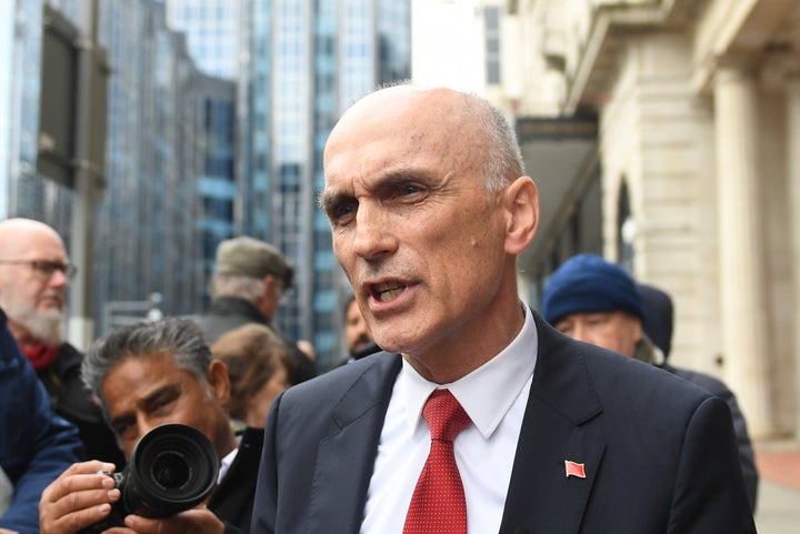 Chris Williamson outside the Birmingham Civil Justice Centre where he lost his High Court bid to be reinstated to the Labour Party after he was suspended over allegations of anti-Semitism.