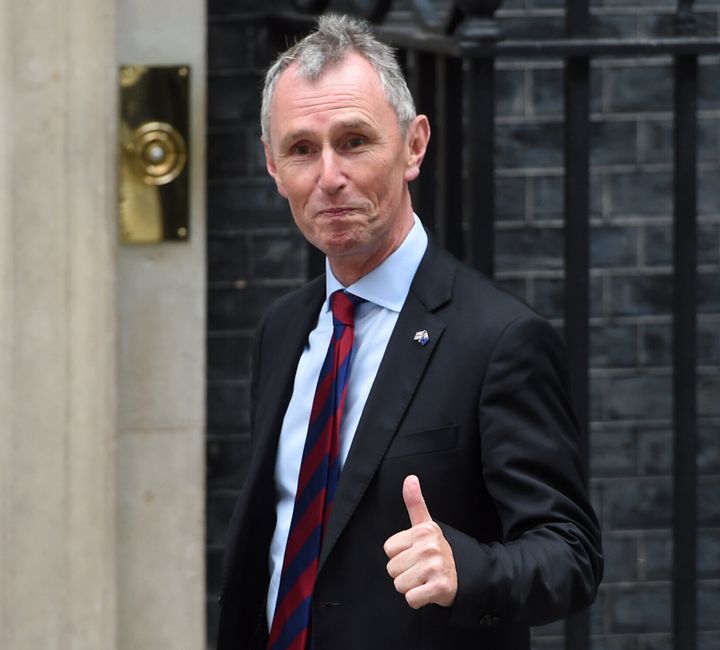 Conservative MP Nigel Evans arriving for a meeting being held at 10 Downing Street, central London.