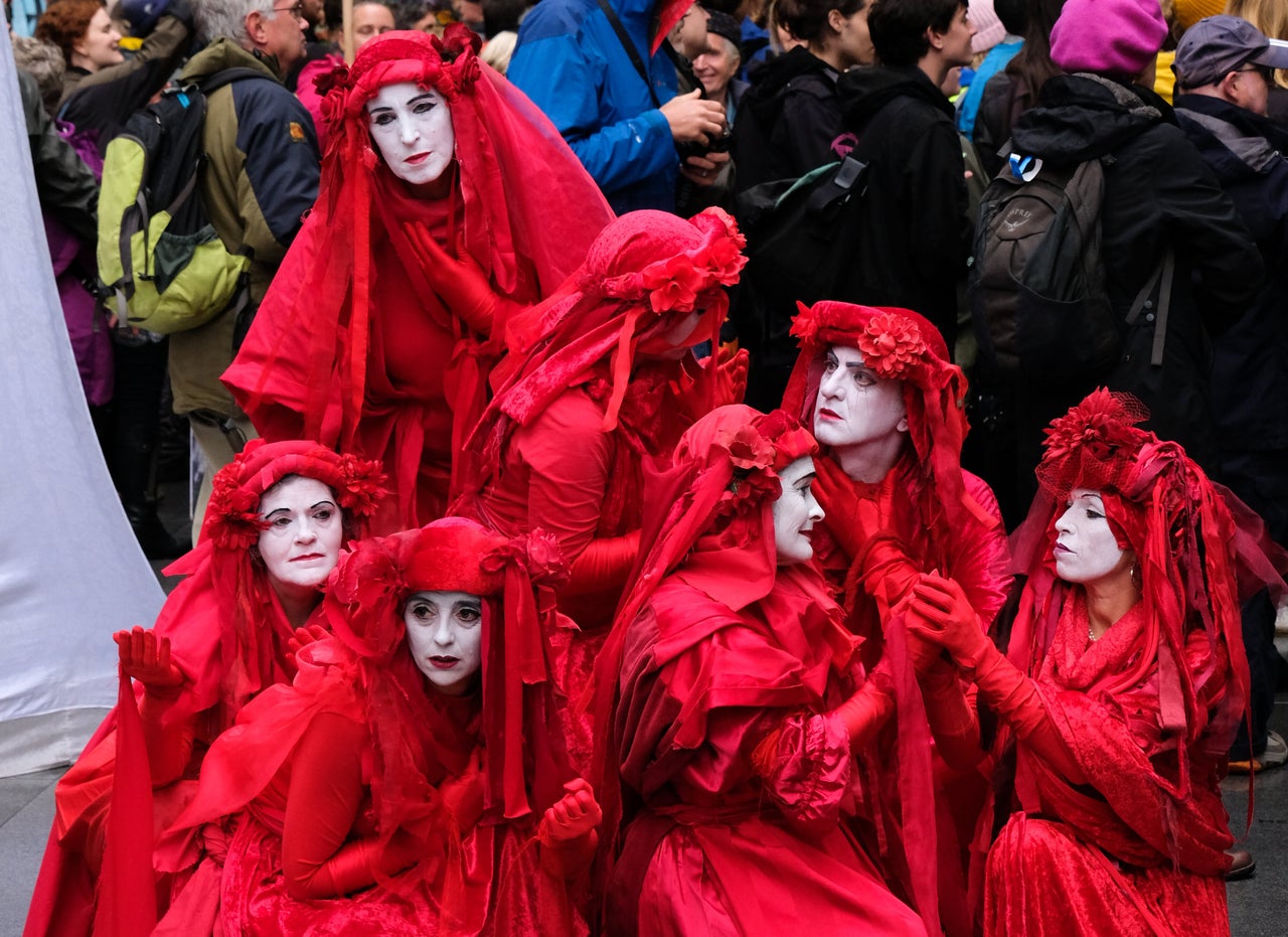 Extinction Rebellion protest at the BBC in Portland Place on Friday