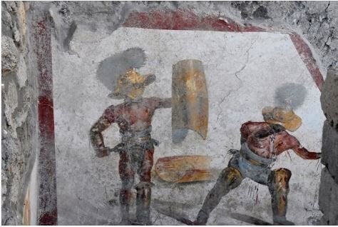 Τοιχογραφία με μονομάχους ανακαλύφθηκε στην