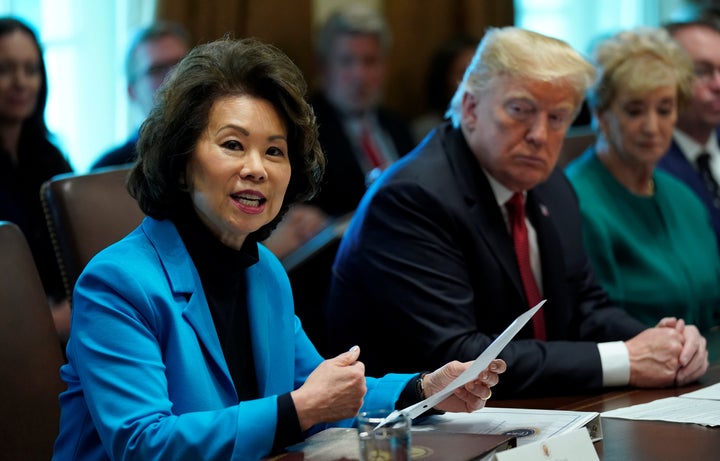 Transportation Secretary Elaine Chao, seen in October 2018, has yet to be called to testify before DeFazio's committee.