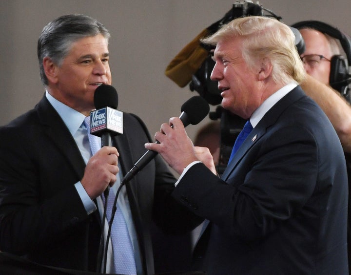 President Donald Trump is a big fan of Fox News host Sean Hannity (left) and often listens to what his guests say.