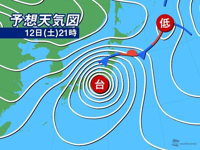 予想天気図 12日(金)9