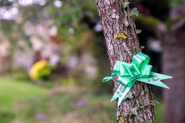 Green Ribbons are being made be members of the village of Charlton, Oxfordshire in memory of 19-year-old Harry Dunn who died while out riding his Green motorcycle near RAF Croughton.