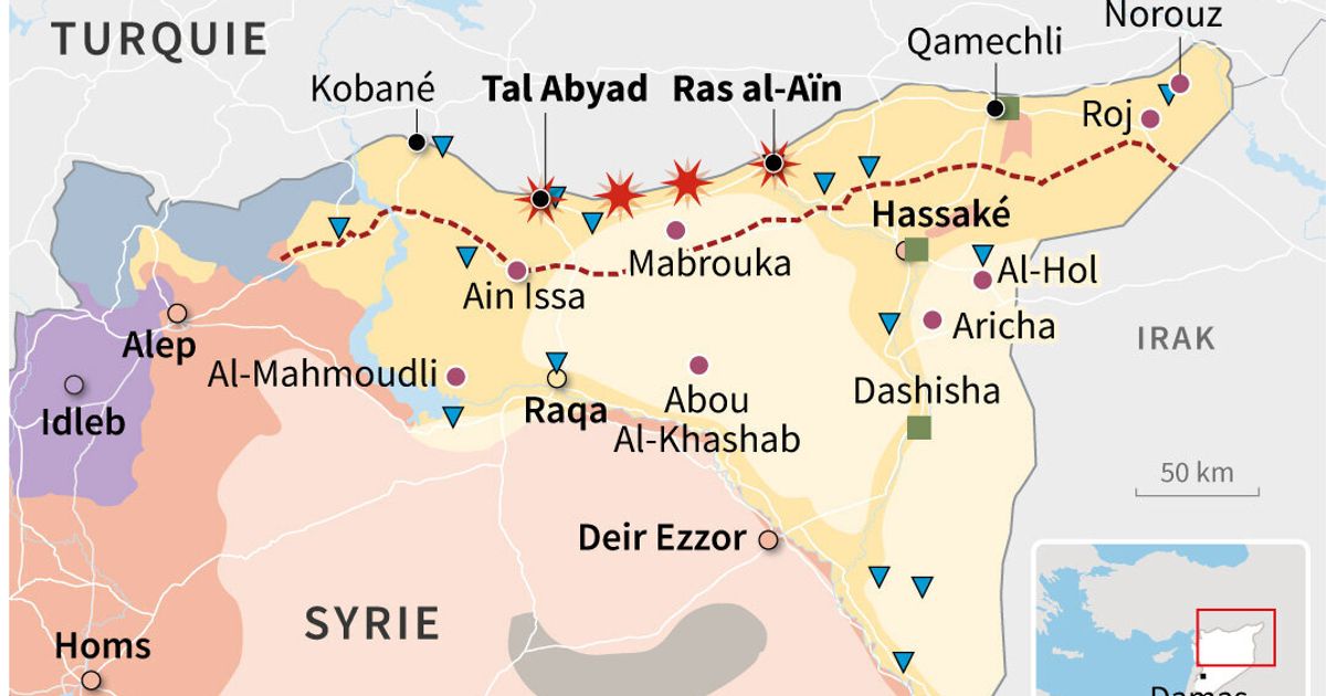 carte syrie irak Offensive de la Turquie en Syrie: cette carte résume les quatre 