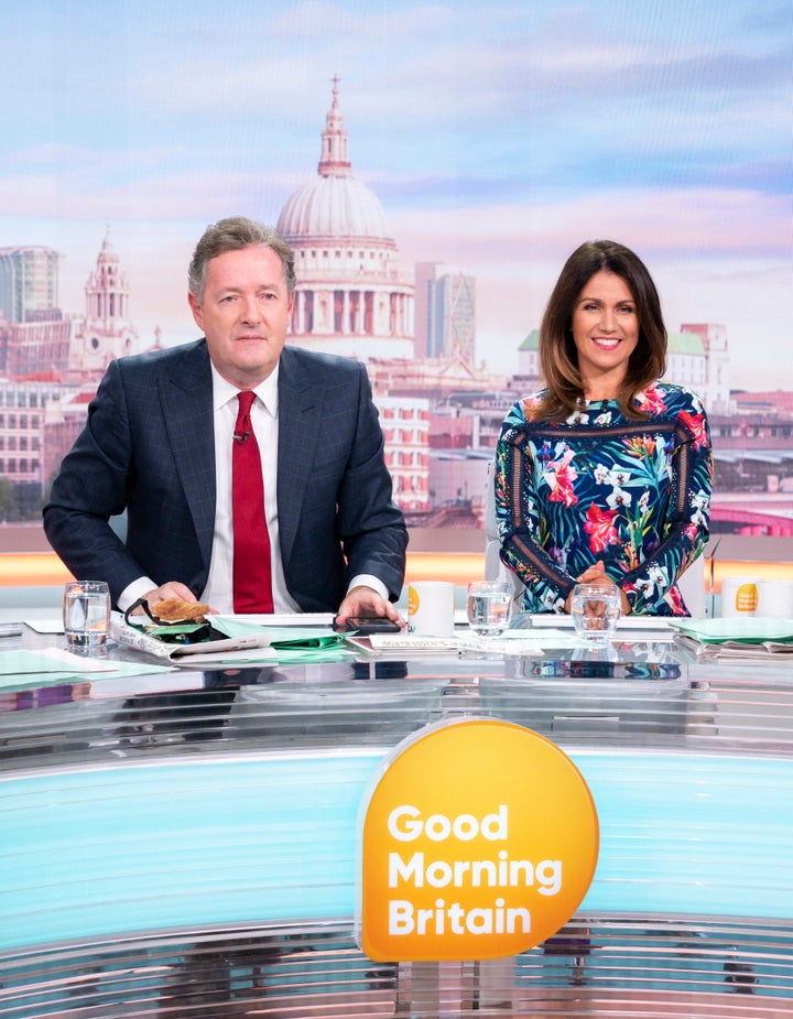 Piers Morgan with Susanna Reid on Good Morning Britain