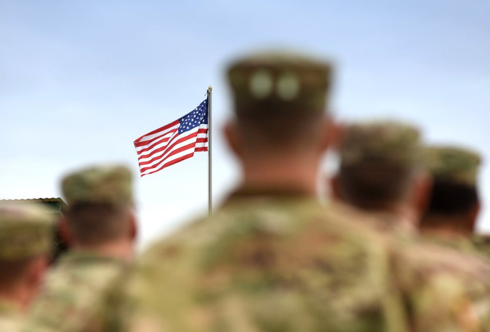 American Soldiers and US Flag. US