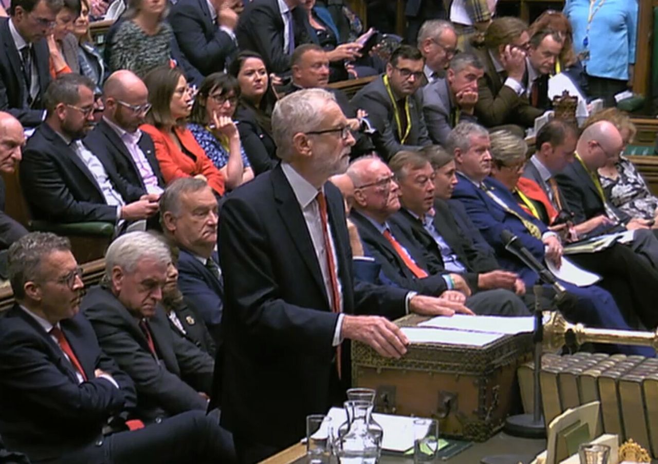 Labour Party leader Jeremy Corbyn speaks in the House of Commons
