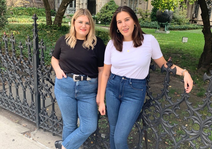 HuffPost Finds Editors Brittany Nims (left) and Danielle Gonzalez (right) wore the same style of T-shirt for a week.