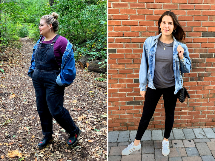 Brittany and Danielle sporting comfy weekend outfits.