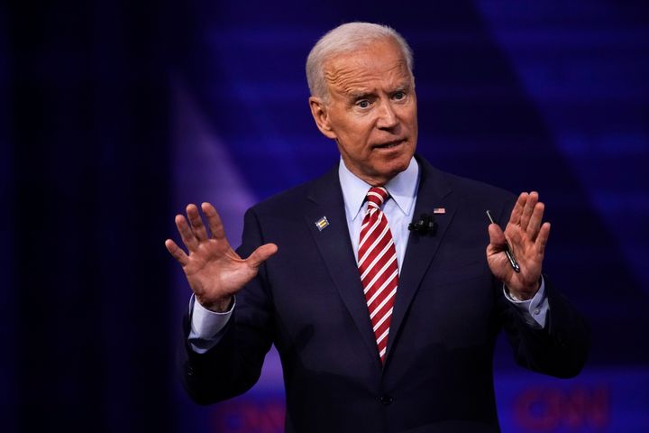 Former Vice President Joe Biden participates in a televised Los Angeles town hall Thursday on CNN dedicated to LGBTQ issues.
