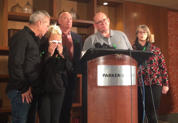 (Left to right) Bruce Charles and Charlotte Charles (Harry's mother), lawyer Radd Seiger, Tim Dunn (Harry's father) and Tracey Dunn at a press conference at the Parker New York Hotel in New York, US, where Charlotte Charles said that Anne Sacoolas, the American woman suspected of causing her son's death, should be brought back to the UK to face justice.