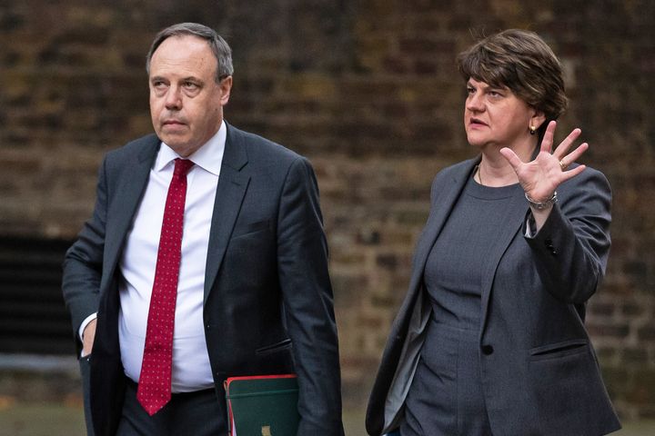 DUP leader Arlene Foster and Westminster leader Nigel Dodds held talks with the PM on Monday