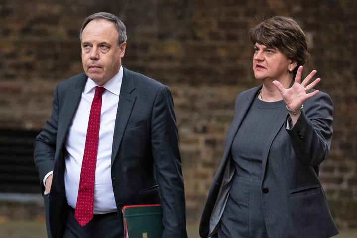 DUP leader Arlene Foster and Westminster leader Nigel Dodds held talks with the PM on Monday