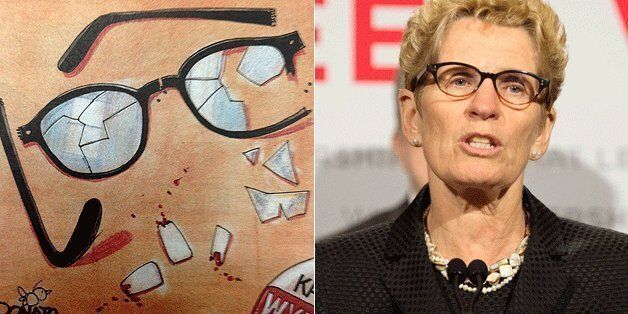 The Toronto Sun sparked controversy Thursday with a controversial cartoon mocking Ontario Liberal Leader Kathleen Wynne. (CP/HuffPost)