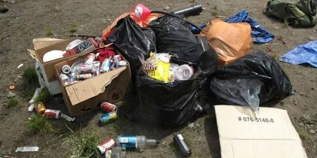 Hundreds of high school campers left major debris behind at a Harrison Lake campsite.