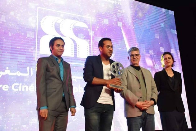 Hamza Atifi, lors de la remise du prix du meilleur scénario, lors de l'édition 2019, du festival national du film de Tanger.