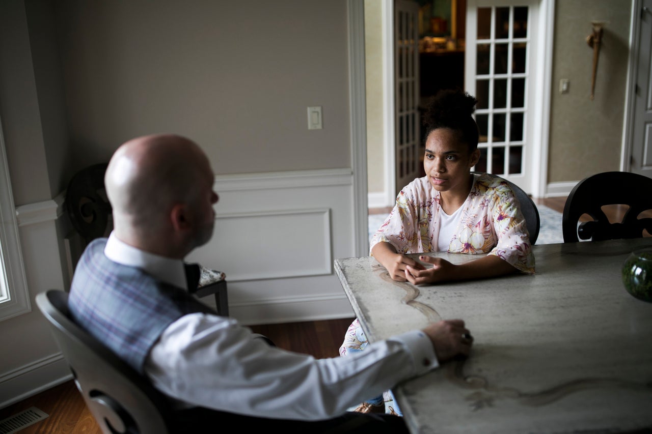 Bresha Meadows talks with her lawyer, Ian Friedman.