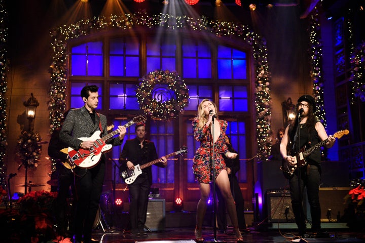 Ronson and Cyrus performed on "Saturday Night Live" on Dec. 15, 2018.